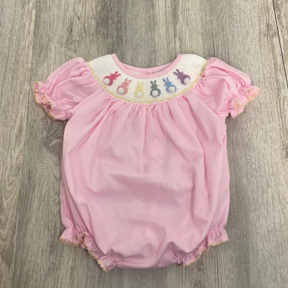Lillie And Lilah 3 Month Baby Girl Peep Easter Romper